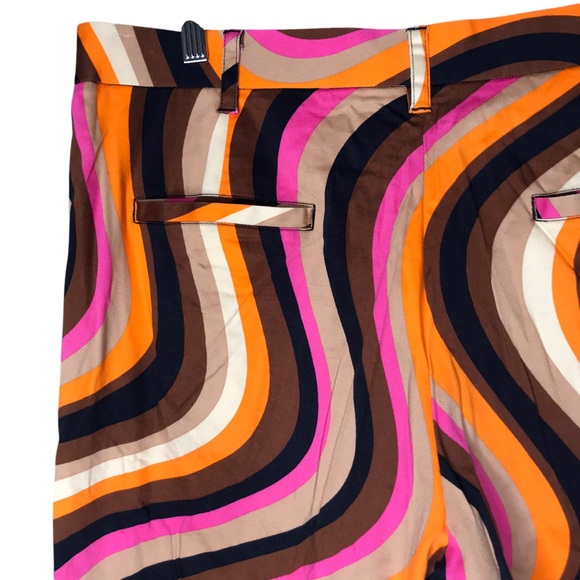 Loudmouth Golf Short Brown Pink Orange Wavy Swirls Performance Shorts Men's 38 - Picture 6 of 8